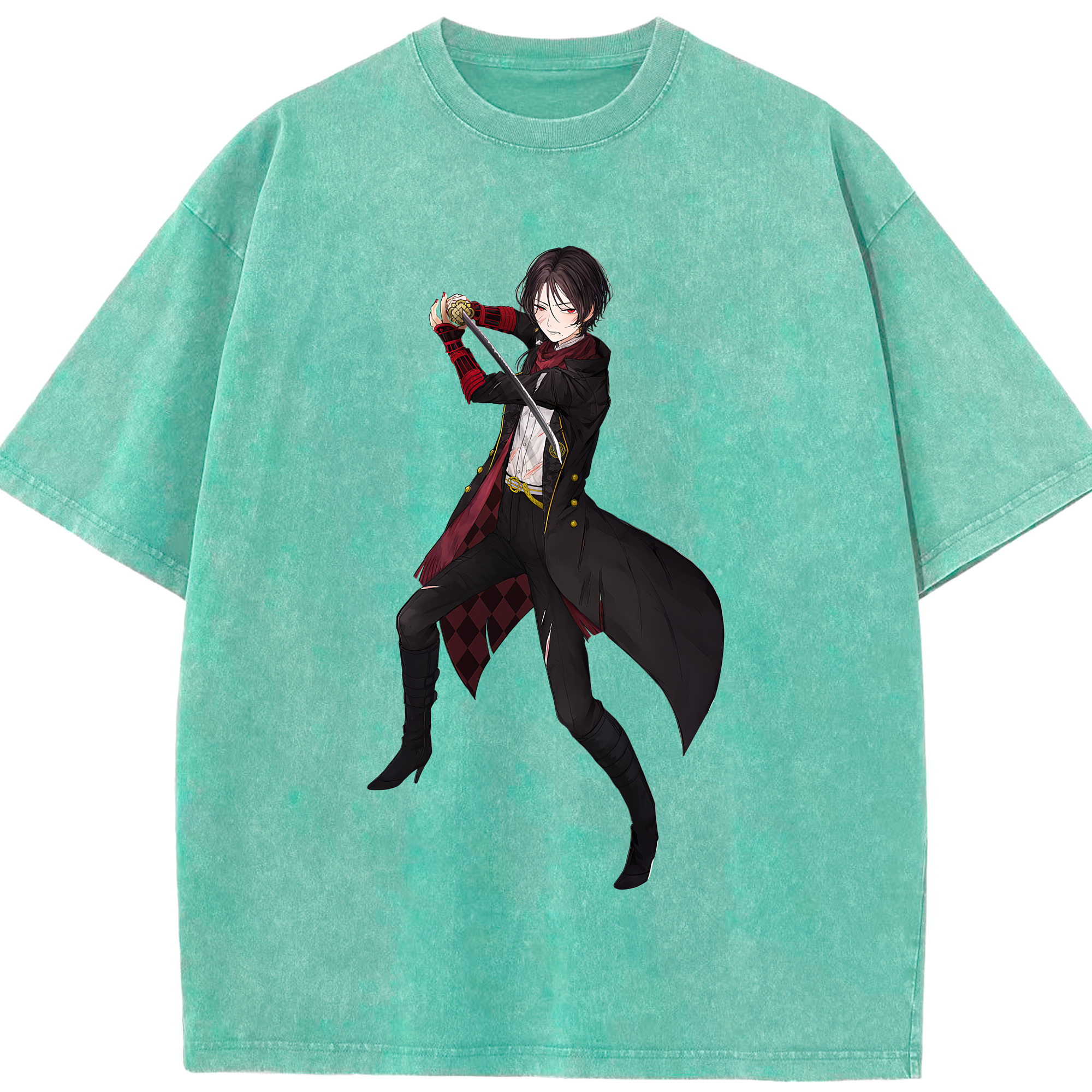 （画像用） 刀剣乱舞 Touken Ranbu 綿100% ヴィンテージ風 半袖Tシャツ（フロントプリント）